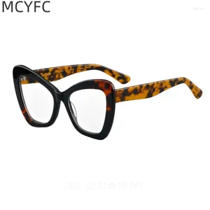 Solglasögonramar MCYFC Fashion Glasses Frame For Women Split Joint Cat Eye Design Western Style Eyeglasses Högkvalitativa acetatmän