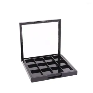 Aufbewahrungsflaschen, transparenter Deckel, 12 Gitter, nachfüllbare Box, Lippenstift-Probe, leere Lidschattenschale, Augen-Make-up-DIY-Palette