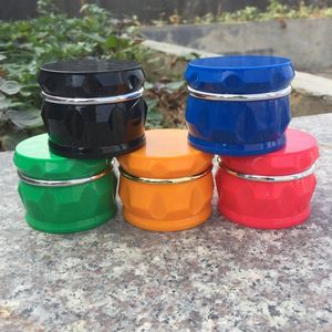 Placca colorata in plastica per fumare 62MM Stile tamburo Erba Tabacco Macinare Spezie Miller Grinder Crusher Macinare Tritato Mano Muller Handpipe Portasigarette