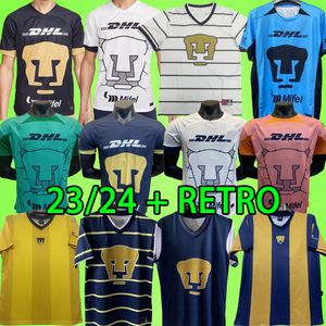 23/24 Unam Lion Soccer Jerseys Retro Mexikansk målvakt Salvio Dinenno Diogo Football Shirt 97 98 99 00 01 Liga MX DHL 2023 2024 Training Uniform Player Version Vintage Vintage