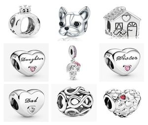 New Popular 925 Sterling Silver Charm Crown Pet Dog House DIY Beads Suitable for Primitive Bracelet Women's Jewelry Fashion Accessories6960462