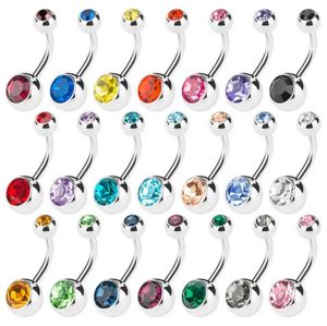 Hot Stainless Steel Belly Button Rings Navel Rings Crystal Rhinestone Body Piercing Bars Jewlery For Women's Bikini Fashion Jewelry LL