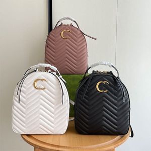 Classic Marmont Backpack Fashion Mini Designer School Bags Female Student Pink Leather Handbag Portable Shopping Makeup purse Womens Luggage Travel Book Bag