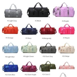 Utomhuspåsar ll Duffel Bag Mtifunction Nylon Secret förvaring Yoga Gym Large Unisex Travel Waterproof Casual Beach Övning Lage 15 Co DHVKZ