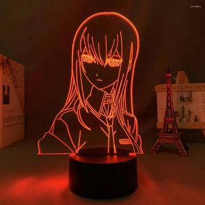 Nachtlichter Anime Steins Gate Led Licht Kurisu Makise Figur Tischlampe für Kinder Schlafzimmer Dekor Geburtstagsgeschenk Manga