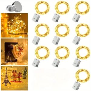 5pcs 78,74in fio de cobre LED luzes de corda, mini luzes de fadas alimentadas por bateria, cortinas decorativas luzes de novidade, luzes de estrelas cintilantes, DIY. Presentes Decorativos.