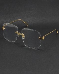 Säljer män Kvinnor Rimless Gold Metal Solglasögon Frame Eyewear Lunettes Fashion Classic Glasses Högkvalitativa glasögonramar Male6698446