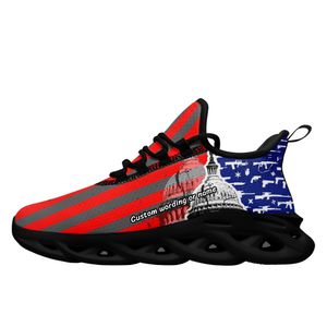 Coolcustomize Custom USA Flag patriotische Sneaker Männer Frauen MS Running Shoes Logo Number Sneaker DIY Idea Modestil Leichtgewicht Paar Sporttrainer mit Box