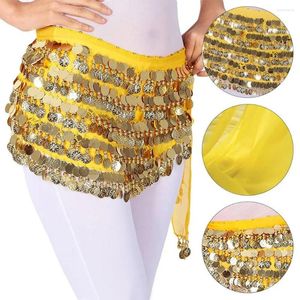 Scen Wear Sequins Belly Dance Belt Shiny för Thailand/Indien/Arab Chiffon Hip Scarf Tassels Midjekedja Kvinnor