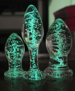 Top Luminous glass anal plug Anal Sex Toys Crystal Jewelry Smooth Touch Butt Plug gay sex toys Anal Bead Erotic Sex Toys for 4393622