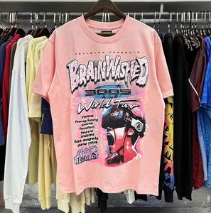 Camisetas Mens Camisetas Hellstar Camisa de Manga Curta Tee Homens Mulheres Alta Qualidade Streetwear Hip Hop Moda Camiseta Hell Star Curto Cinza Preto