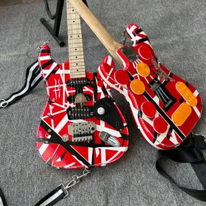 STCK relíquias 82 versão Eddie Van Halen Fran-ken Guitarra Elétrica/Branco preto Tarja/Pesado Envelhecido/Frete grátis