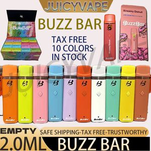 Leere Buzz Bar Einweg-Großhandel, neueste 2,0-ml-Hülle, Verpackungskits, leeres Einwegartikel-Kit mit Boxen, Hongkong, auf Lager, Pods, Buzzbar, Packwoods, Dabwoods, Runty x Runtz