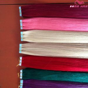 Extensions Doublesided adhesive PINK tape hair extensions straight indian colorized Tape Hair Extensions human hair tape in extensions free