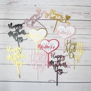 Forniture festive Happy Mother's Day Cake Topper Acrilico Top Flag Decorazione per mamma Madre Compleanno Celebrazione Festa Decor