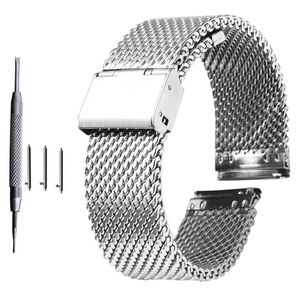 18 mm 20 mm 22 mm 24 mm Universal Milanese Watchband szybkie wydanie opaska zegarek siatkowy pasek ze stali nierdzewnej Bransoletka