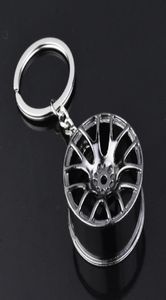 Keychains Auto Turbo Hub Keychain Wheel Rim Car Keyring Luxury Zinc Alloy Key Fob Tire Styling Chain For2676835