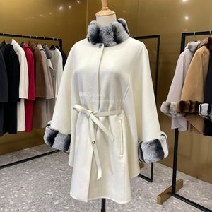 LP Wool Coat italiensk lyx Loro Designer Kvinnor Winter Woolen Trench Loose Cloak Casual Strappy Hip Cover Long Coat Woman Jacket