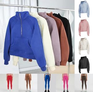 Tracksuits Scuba Designer Womens Hoodies Sweatshirts Hooded Ladies Sportwear Thick Fleece Half Zip Clothing Hoody