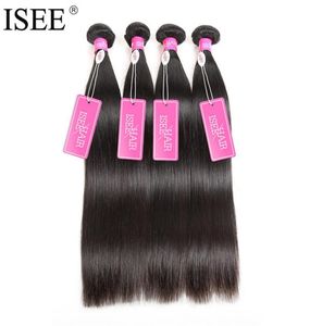 ISEE HAIR Brazilian Virgin Hair Straight Human Bundles 100 Unprocessed 1 Piece Extension 1036 Inch Can Buy 4 Bundles6901894