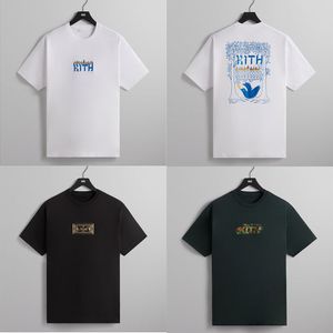 24SSプリントされた半袖男子および女性用Tシャツブラックグリーンホワイト