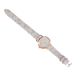 Wristwatches Women's Watch Pu Leather Strap Fashion Ladies Watches Analog Quartz Floral Print Dress Wrist