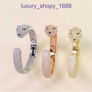 Trend moda gioielli versatili buoni belli Pneumatici per auto Gioielli bracciale leopardato con diamanti pieni placcato in oro 18 carati esagerato popolare Avere scatola originale