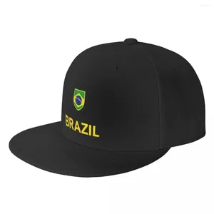 Ball Caps Custom Brazil Soccer Football Baseball Cap For Men Women Brazulian Flag Flat Snapback Hip Hop Hat Sports