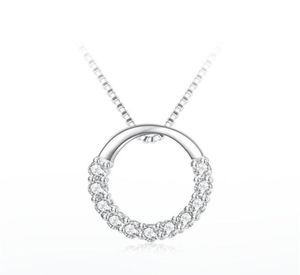 925 Sterling Silber Anhänger Halskette Frauen kurze europäische und amerikanische Mode Kreis Diamant Schlüsselbein Kette Schmuck32297197803020