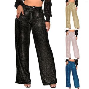 Women's Pants Sequin Party Fashion Casual High Waist Retro Wide Leg Women