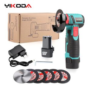 Yikoda Mini 12Vブラシレスアングルグラインダーコードレス研磨粉砕機ダイヤモンド切断DIY電動工具240104