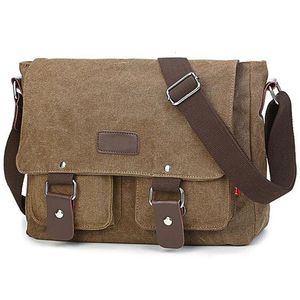 Bolsa de lona vintage masculina casual crossbody para mensageiro homem viagem sacos de ombro bolsa masculina alta qualidade 240104