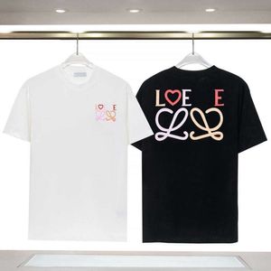 24SSファッションTシャツデザイナーTシャツ男性女性夏のカラフルな文字印刷グラフィックティーカジュアルルーズハイストリートトップラウンドネックプルオーバーコットンティー