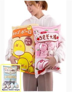 Um saco de 8 peças de mini pinguins brinquedo de pelúcia criativo travesseiro de pelúcia animal urso marrom pudim boneca brinquedo para crianças aniversário de menina 2019766511