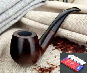 16 Tools 9mm Filters Classic Handmade Natural Wood Smoking Pipe Set Smoke Tobacco Ebony Wooden Smoking Pipe F508y 240104