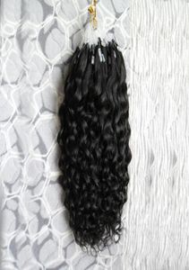 7A Micro Loop Human Hair Brazylijskie przedłużenia 100G Virgin Curly Chińskie włosy Czarne mikro pętla Hair Hair Extensions Deep Curly3641968