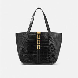 Sacola de designer bolsa feminina bolsa de compras grande capacidade bolsa de ombro couro crocodilo padrão quilt thread fim de semana bolsa de viagem bolsa de metal carta bolsas