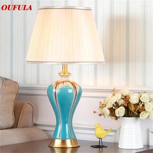 Table Lamps PLLY Ceramic Desk Copper Luxury Modern Fabric For Foyer Living Room Office Creative Bed El