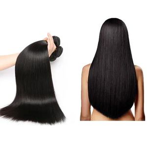 Wefts 9a 100% Human Hair Malaysian Peruansk brasiliansk rak nonremy -förlängning Naturlig färg kan köpa 3 eller 4 buntar