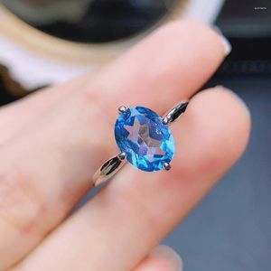 Cluster Rings FS Fashion S925 Sterling Silver 7 9 Natural Topaz Ring With Certificate Fine Charm Wedding Jewelry For Women MeiBaPJ