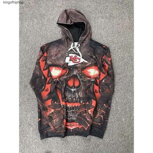 Herrtröjor rock hiphop hoodies sportkläder gata hip-hop rugby lös bf stor 3d tryckt spöke hooded cardigan jacka män kvinnor