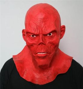 Maski Whlosale Halloween Devil Red Skull Mask Horro Full Head Ghost Mask Lateks Movie Monster Mask