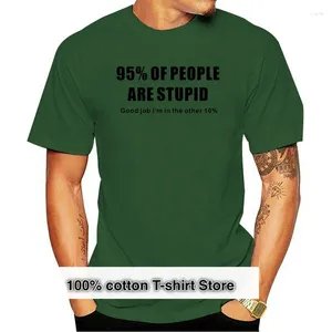Camiseta masculina 95% das pessoas são presentes estúpidos para o dia dos pais camisa engraçada camiseta masculina algodão manga curta camiseta top tees