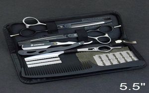 55quot Barbers Hair Cutting Scissors Japan Steel Hairdressing Scissors Kit Hair Clipper Salon Tools Hair Thinning Shears Barber7950128