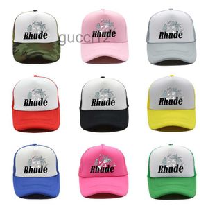 Ball Caps Rhude Printed Screen Hat American Style Cap Trendy Brand Fashionable Truck Street Hip-hop Baseball CXY0 G449