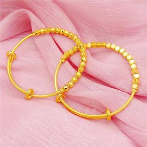 Bangle Copper Gold Plated Diamond Broken Bead Bundy Armband Push Pull Sugar Transfer Sand Smycken Tide