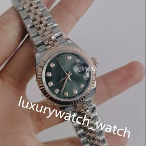 2024 Women Diamond Watches 273171 279171 28 mm/31 mm szklany szklany zielony wybier