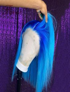 Brasilianskt hår ombre blå 13x4 spets front peruker mänskligt hår remy ombre bob peruk för kvinnor före plockad glueless korta bob wigs6141949