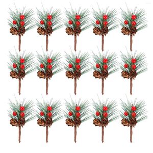 Decorative Flowers Pine Tree Branches With Cones Christmas DIY Crafts Xmas Hanging Pendant Decoration Ornament Plant