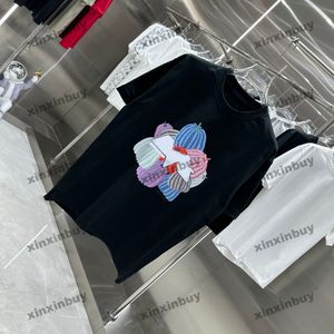 Xinxinbuy 2024 Men Designer Tee Tシャツパンプキンドットレター印刷1854クルーネック半袖コットン女性ブラックグレーレッドS-2xl